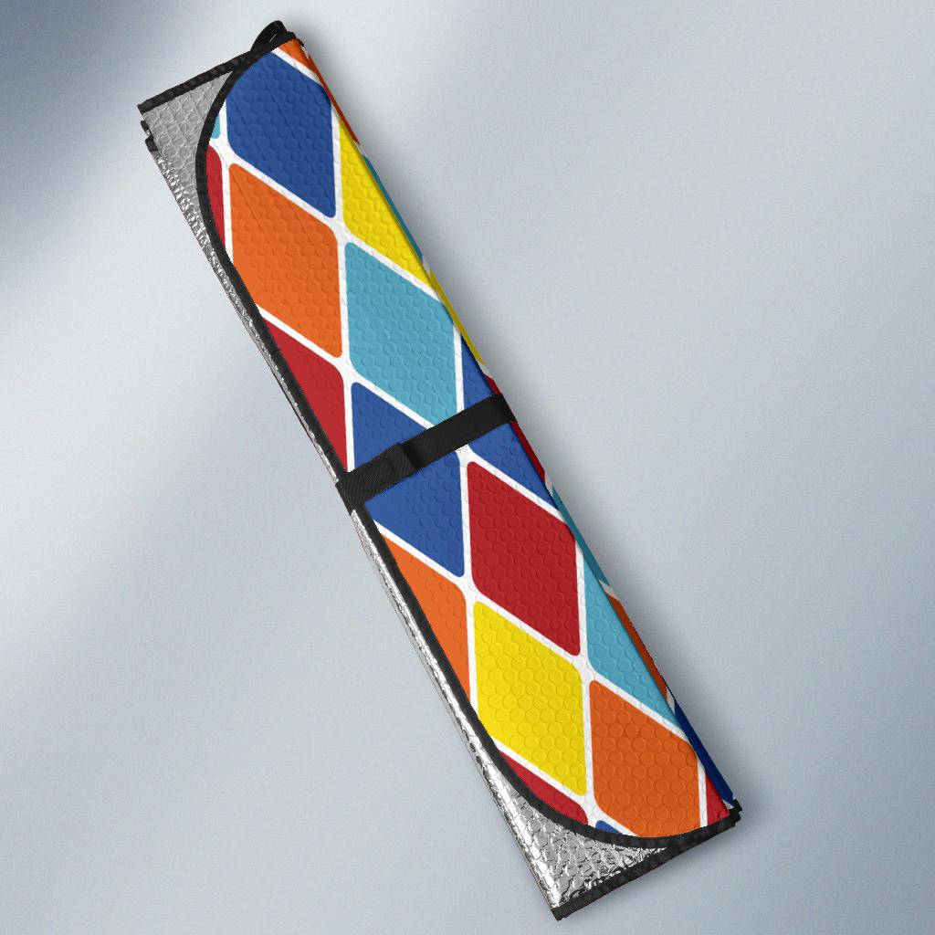 Harlequin Pattern Print Design 01 Car Sun Shade-JORJUNE.COM