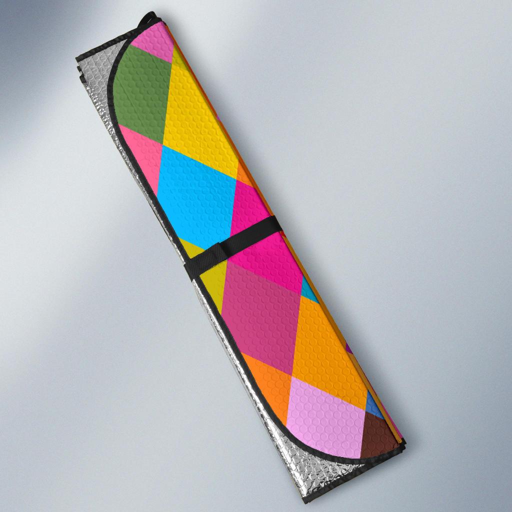 Harlequin Pattern Print Design 02 Car Sun Shade-JORJUNE.COM