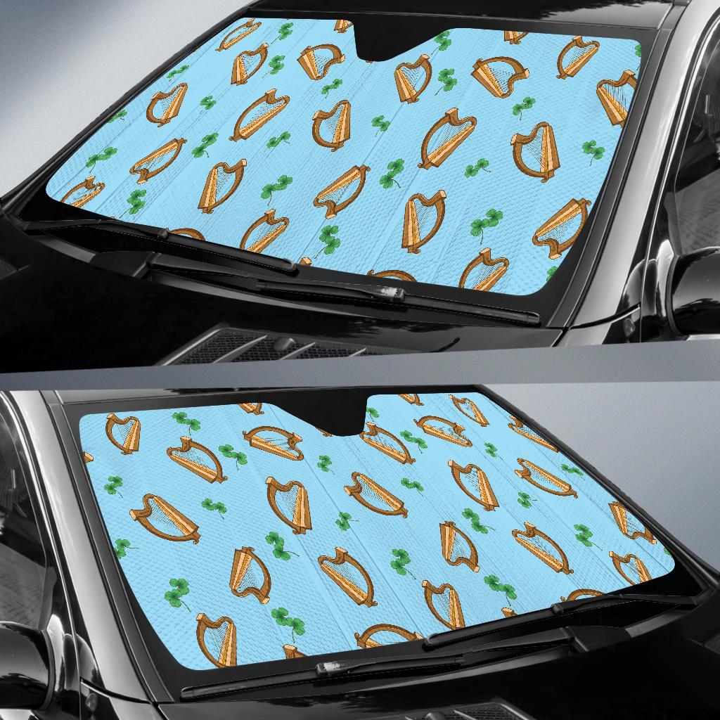Harp Pattern Print Design 01 Car Sun Shade-JORJUNE.COM