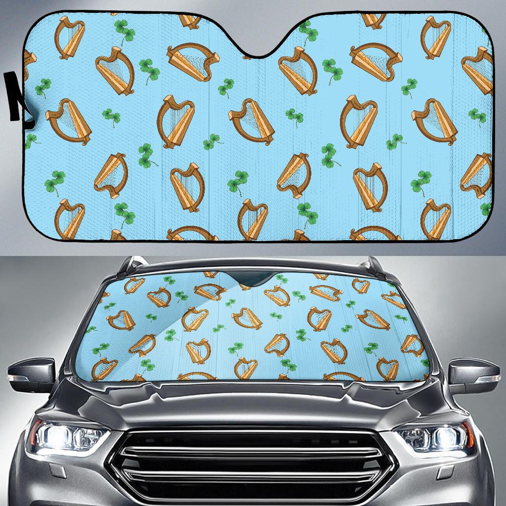 Harp Pattern Print Design 01 Car Sun Shade-JORJUNE.COM