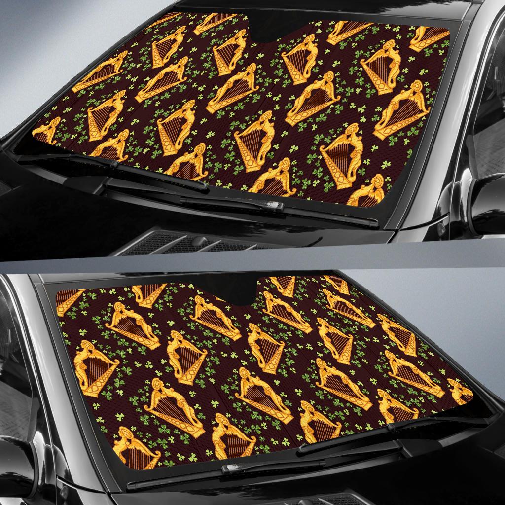 Harp Pattern Print Design 02 Car Sun Shade-JORJUNE.COM