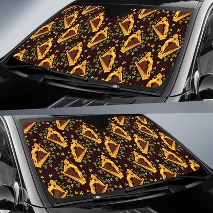 Harp Pattern Print Design 02 Car Sun Shade-JORJUNE.COM