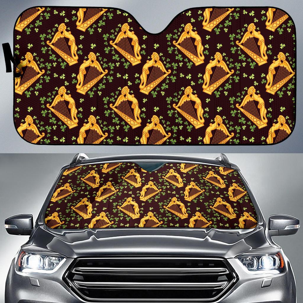 Harp Pattern Print Design 02 Car Sun Shade-JORJUNE.COM