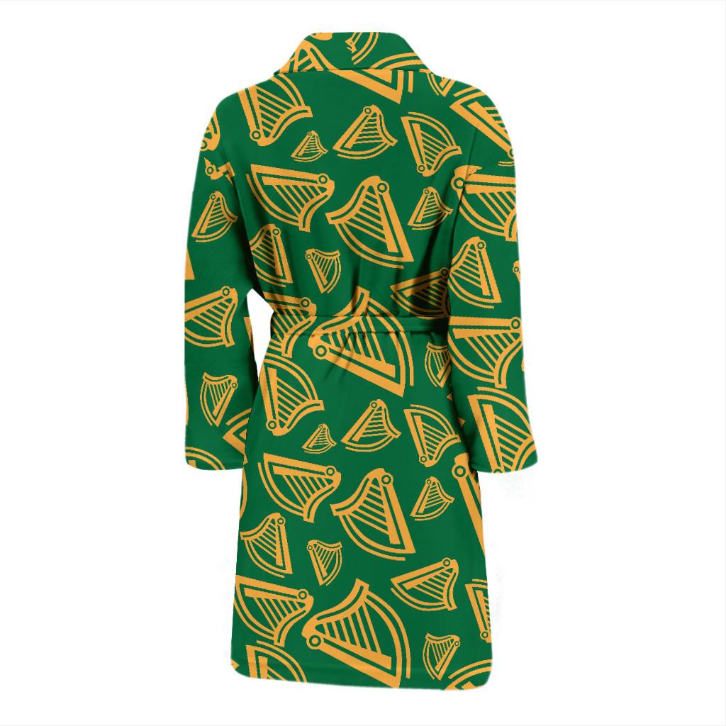 Harp Pattern Print Design 03 Men Bathrobe-JORJUNE.COM