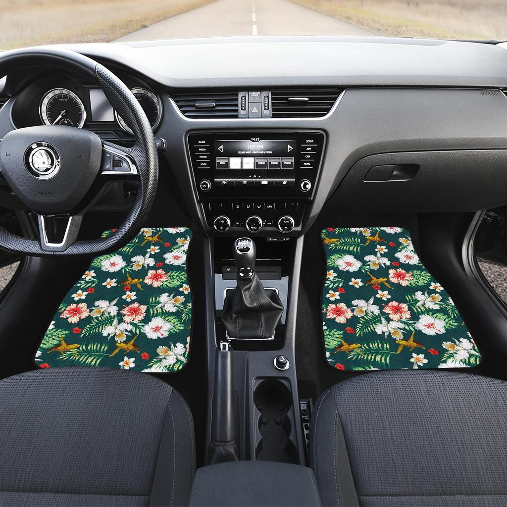 Hawaiian Flower Design with SeaTurtle Print Car Floor Mats-JorJune