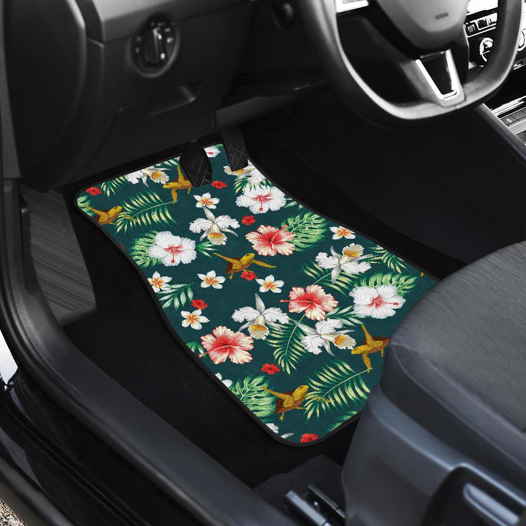 Hawaiian Flower Design with SeaTurtle Print Car Floor Mats-JorJune