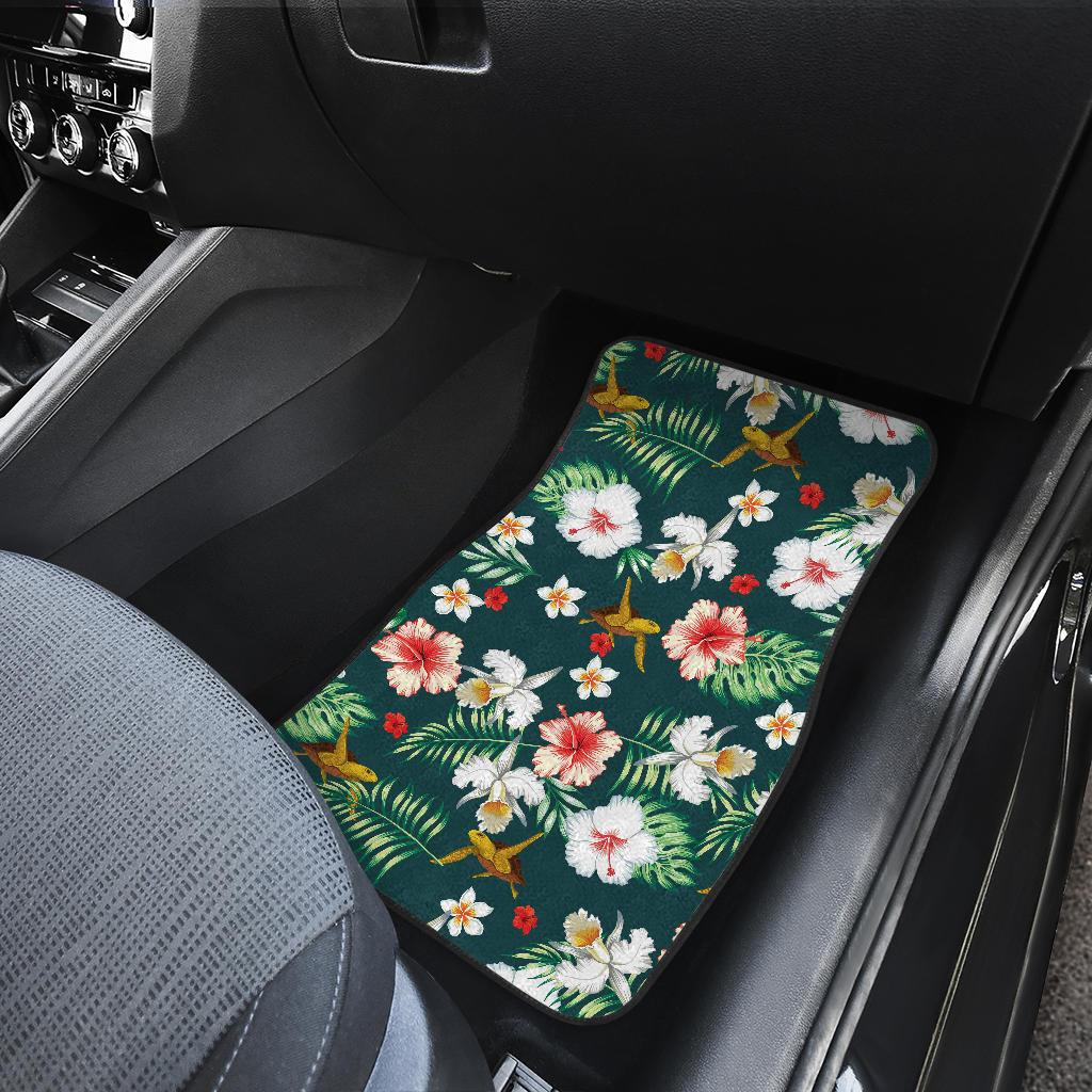 Hawaiian Flower Design with SeaTurtle Print Car Floor Mats-JorJune