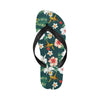 Hawaiian Flower Design with SeaTurtle Print Flip Flops-JorJune