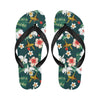 Hawaiian Flower Design with SeaTurtle Print Flip Flops-JorJune