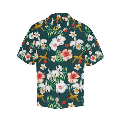 Hawaiian Flower Design with SeaTurtle Print Men Hawaiian Shirt-JorJune