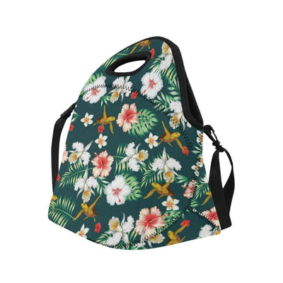 Hawaiian Flower Design with SeaTurtle Print Neoprene Lunch Bag-JorJune