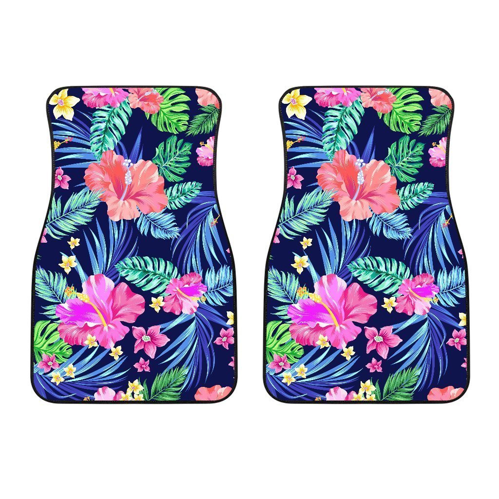 Hawaiian Tropical Hibiscus Neon Car Floor Mats
