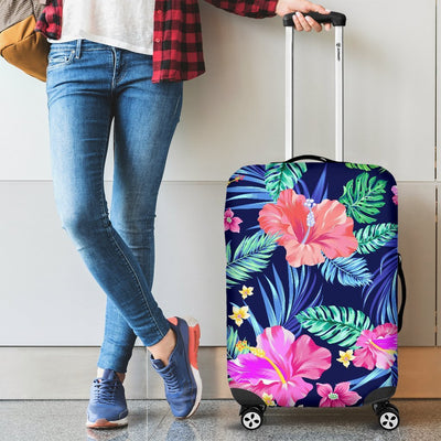 Hawaiian Tropical Hibiscus Neon Luggage Cover Protector