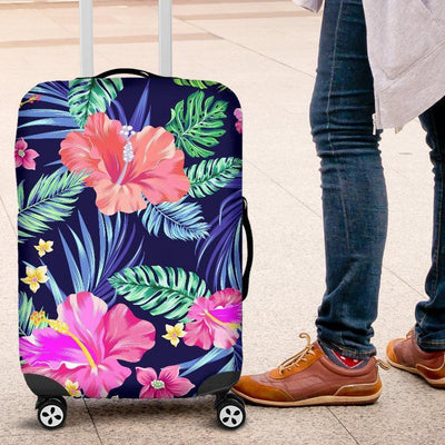 Hawaiian Tropical Hibiscus Neon Luggage Cover Protector