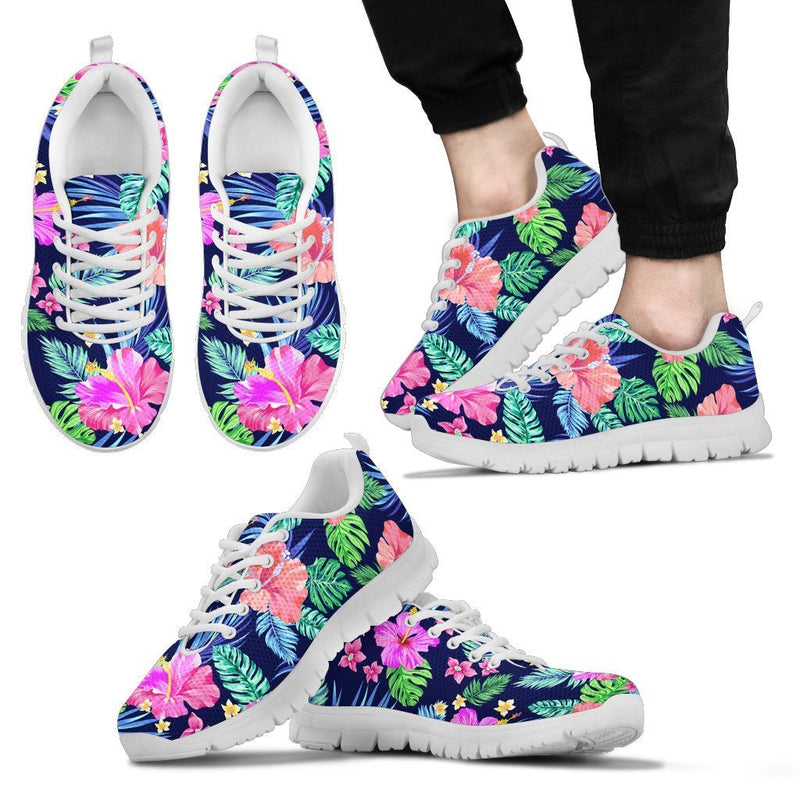 Hawaiian Tropical Hibiscus Neon Men Sneakers