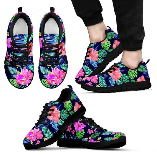 Hawaiian Tropical Hibiscus Neon Men Sneakers