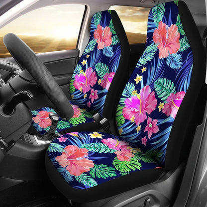 Hawaiian Tropical Hibiscus Neon Universal Fit Car Seat Covers