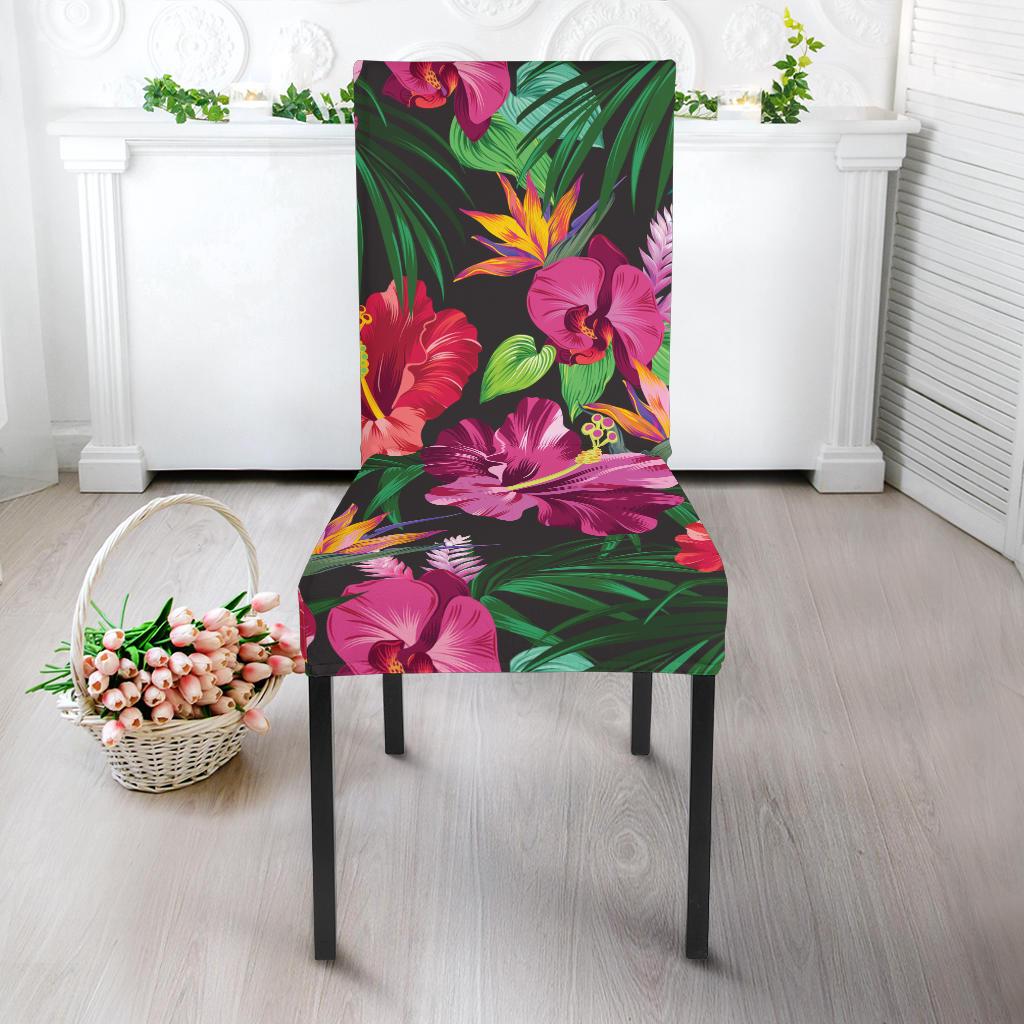 Hawaiian Flower Hibiscus tropical Dining Chair Slipcover-JORJUNE.COM