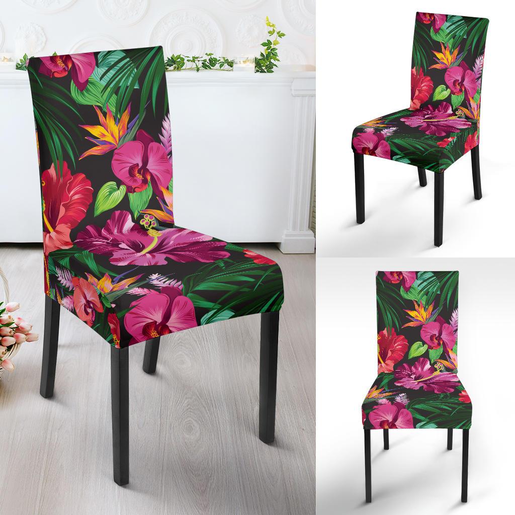 Hawaiian Flower Hibiscus tropical Dining Chair Slipcover-JORJUNE.COM