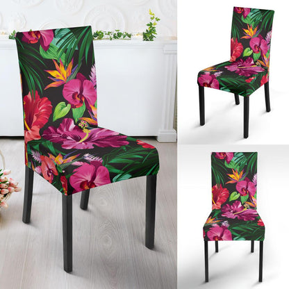 Hawaiian Flower Hibiscus tropical Dining Chair Slipcover-JORJUNE.COM