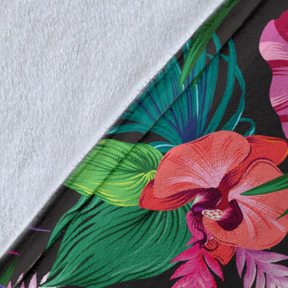 Hawaiian Flower Hibiscus Tropical Fleece Blanket