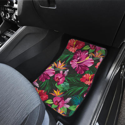 Hawaiian Flower Hibiscus tropical Front and Back Car Floor Mats