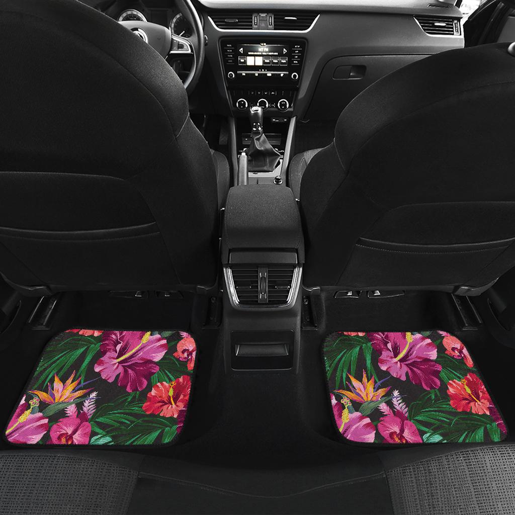 Hawaiian Flower Hibiscus tropical Front and Back Car Floor Mats