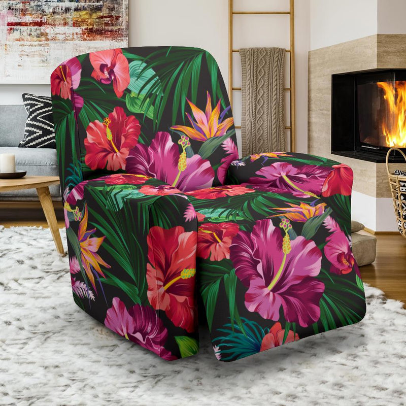 Hawaiian Flower Hibiscus tropical Recliner Slipcover-JORJUNE.COM