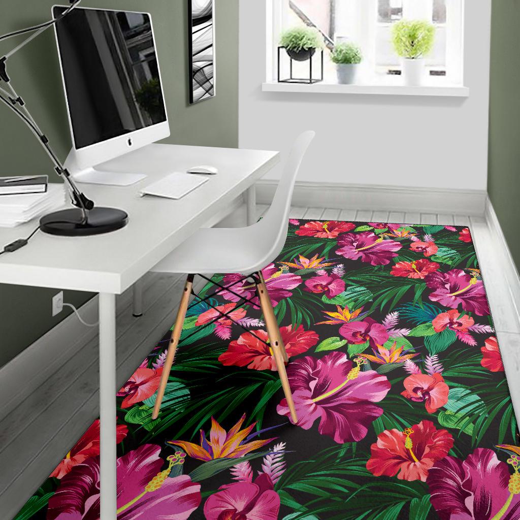 Hawaiian Flower Hibiscus tropical Rug-JORJUNE.COM