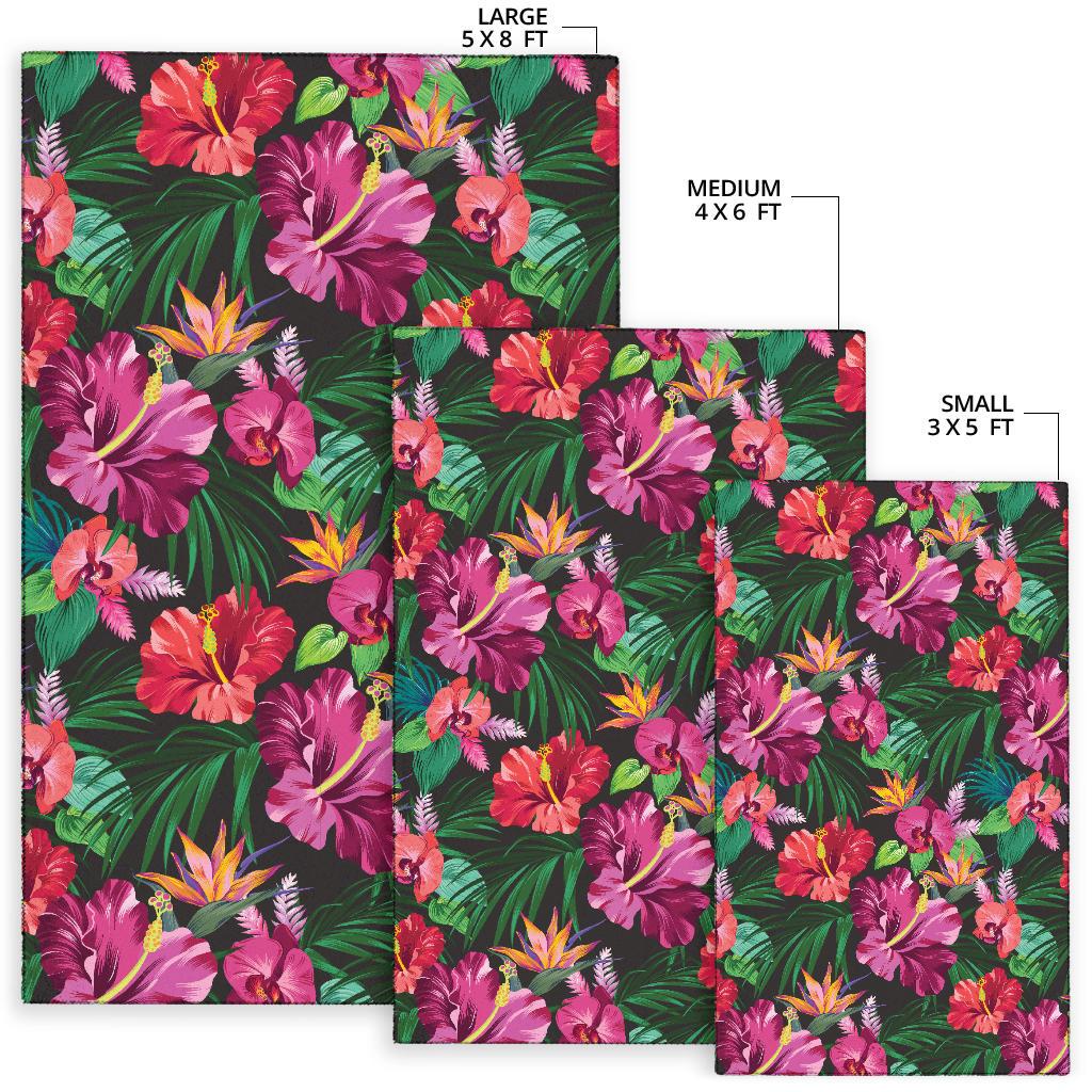 Hawaiian Flower Hibiscus tropical Rug-JORJUNE.COM