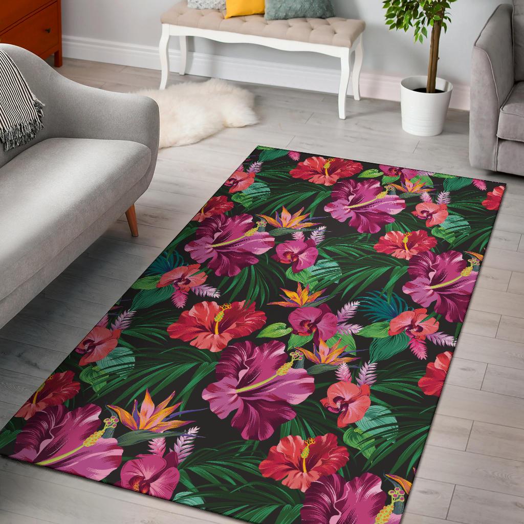 Hawaiian Flower Hibiscus tropical Rug-JORJUNE.COM
