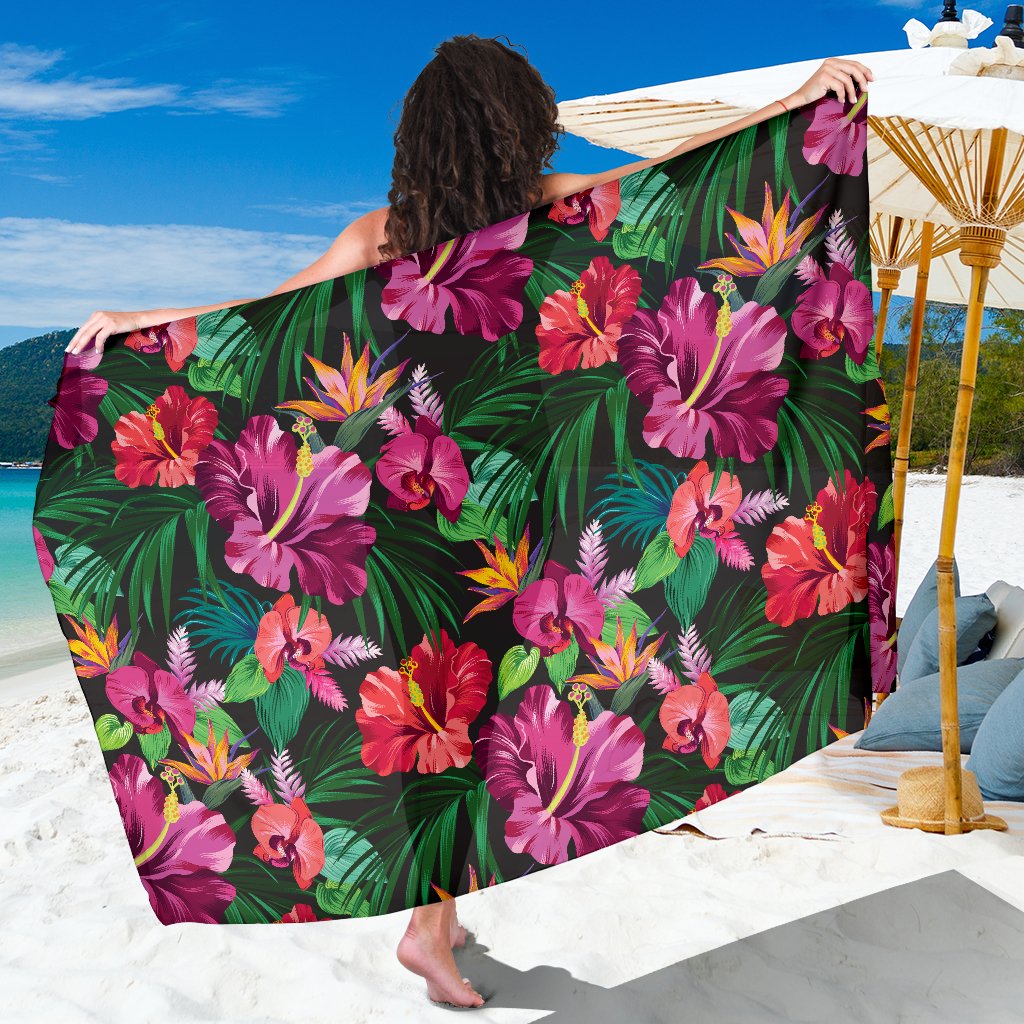 Hawaiian Flower Hibiscus Tropical Sarong Pareo Wrap