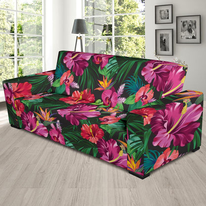 Hawaiian Flower Hibiscus tropical Sofa Slipcover-JORJUNE.COM