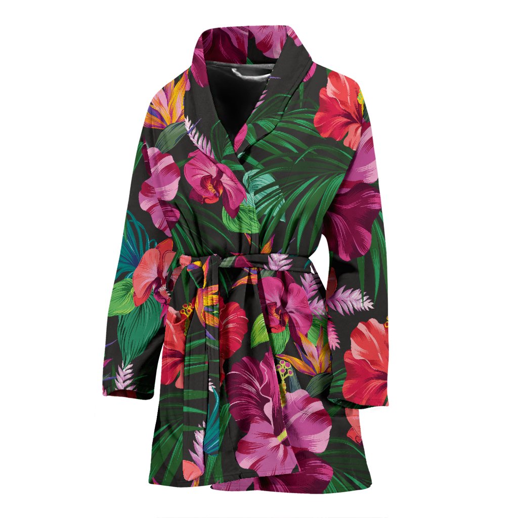 Hawaiian Flower Hibiscus tropical Women Bath Robe
