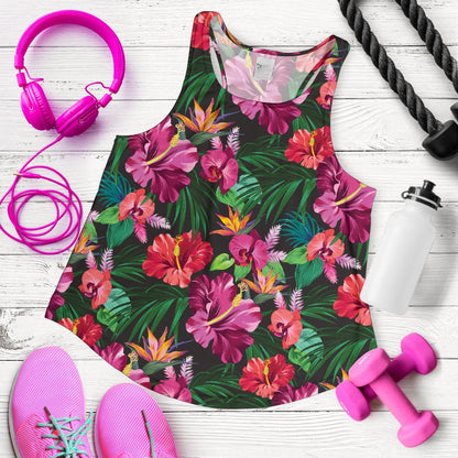 Hawaiian Flower Hibiscus tropical Women Racerback Tank Top