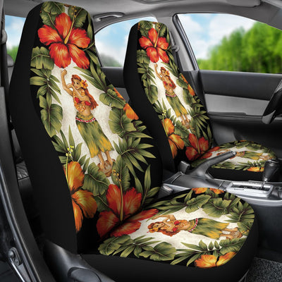 Hawaiian Flower Hula Hibiscus Print Universal Fit Car Seat Covers.
