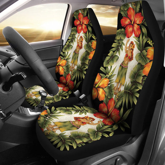 Hawaiian Flower Hula Hibiscus Print Universal Fit Car Seat Covers.