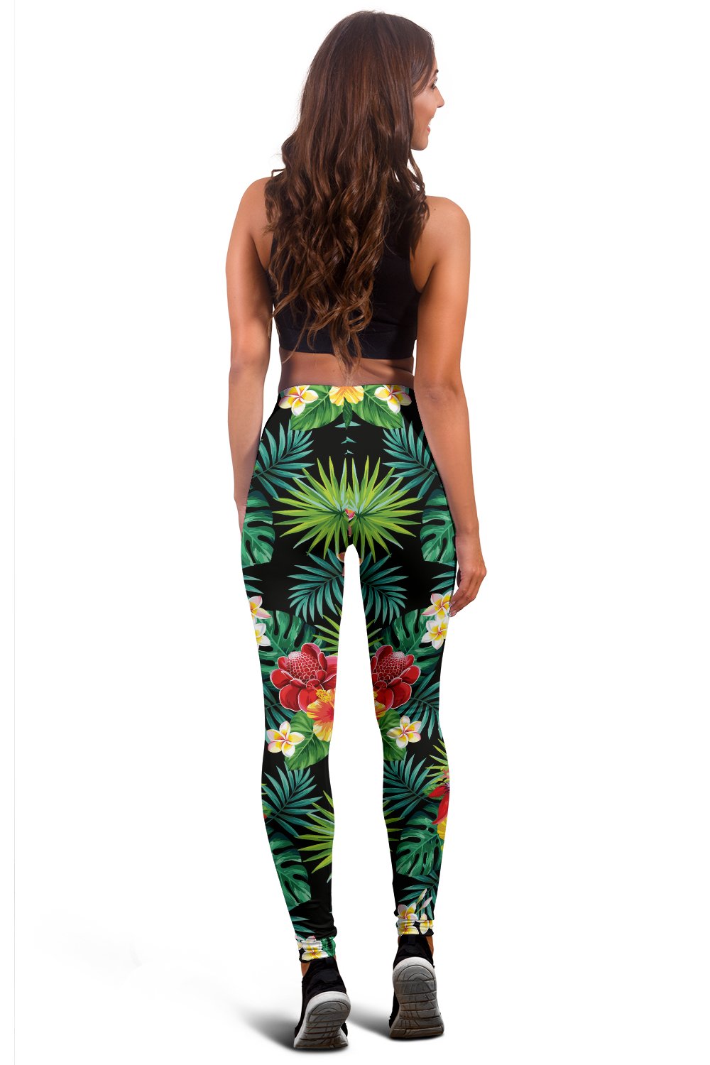 Hawaiian Flower Jungle Green Women Leggings