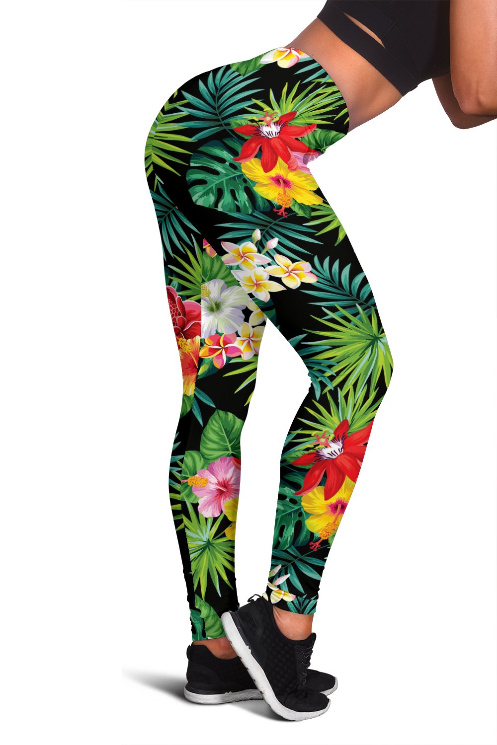 Hawaiian Flower Jungle Green Women Leggings