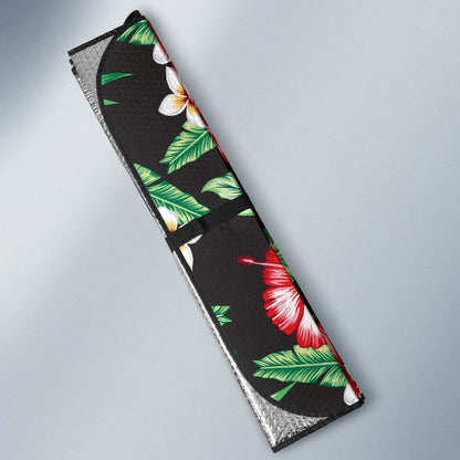 Hawaiian Flower Tropical Leaves Car Sun Shade-JorJune