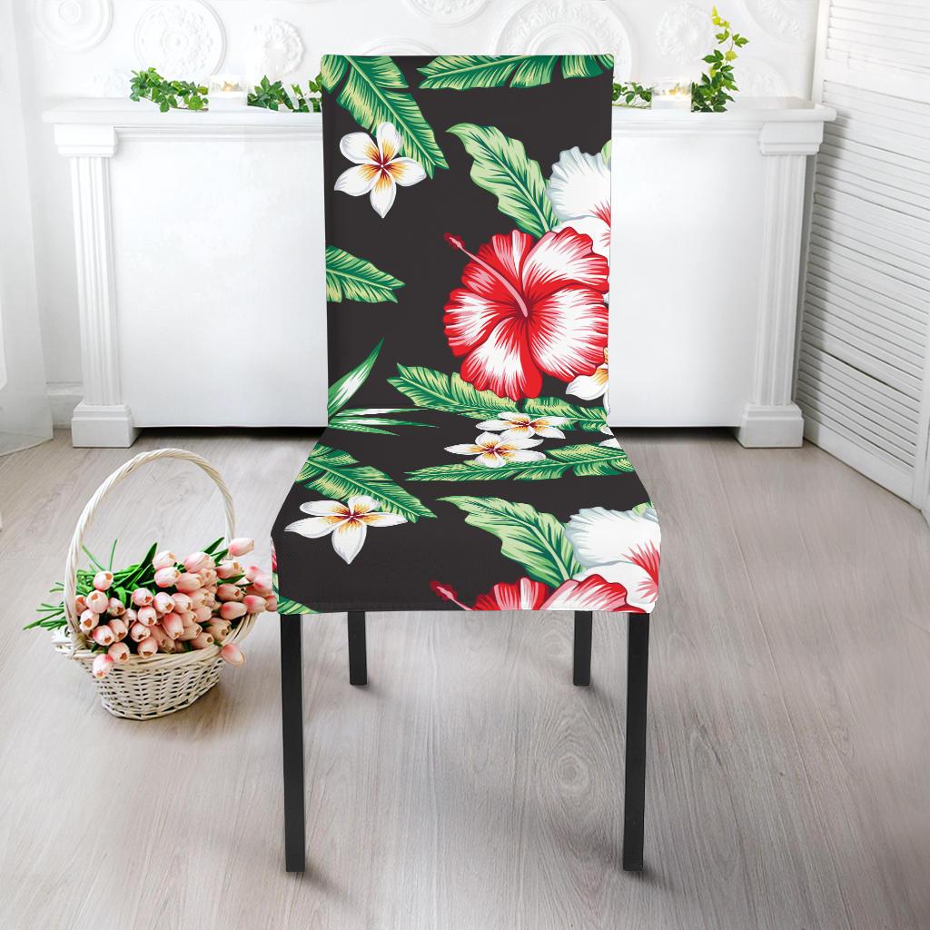 Hawaiian flower tropical leaves Dining Chair Slipcover-JORJUNE.COM