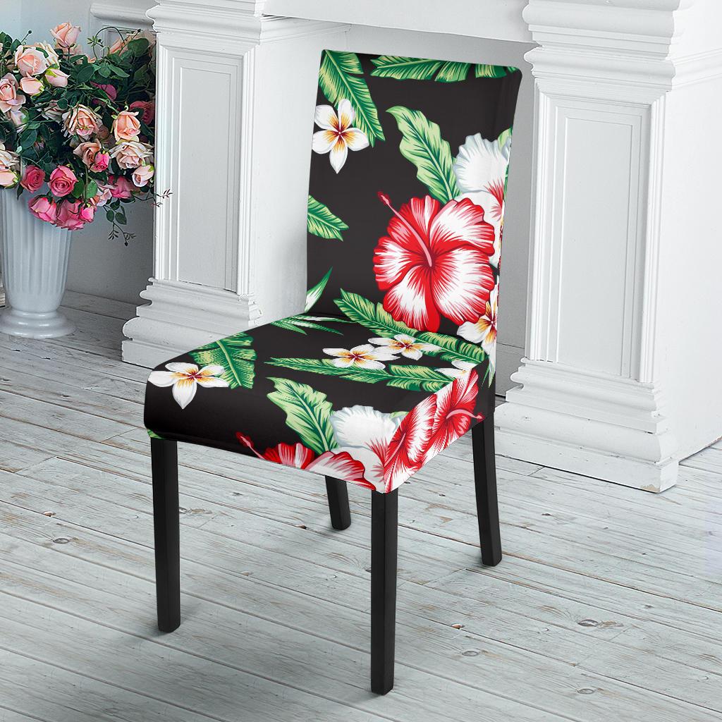 Hawaiian flower tropical leaves Dining Chair Slipcover-JORJUNE.COM