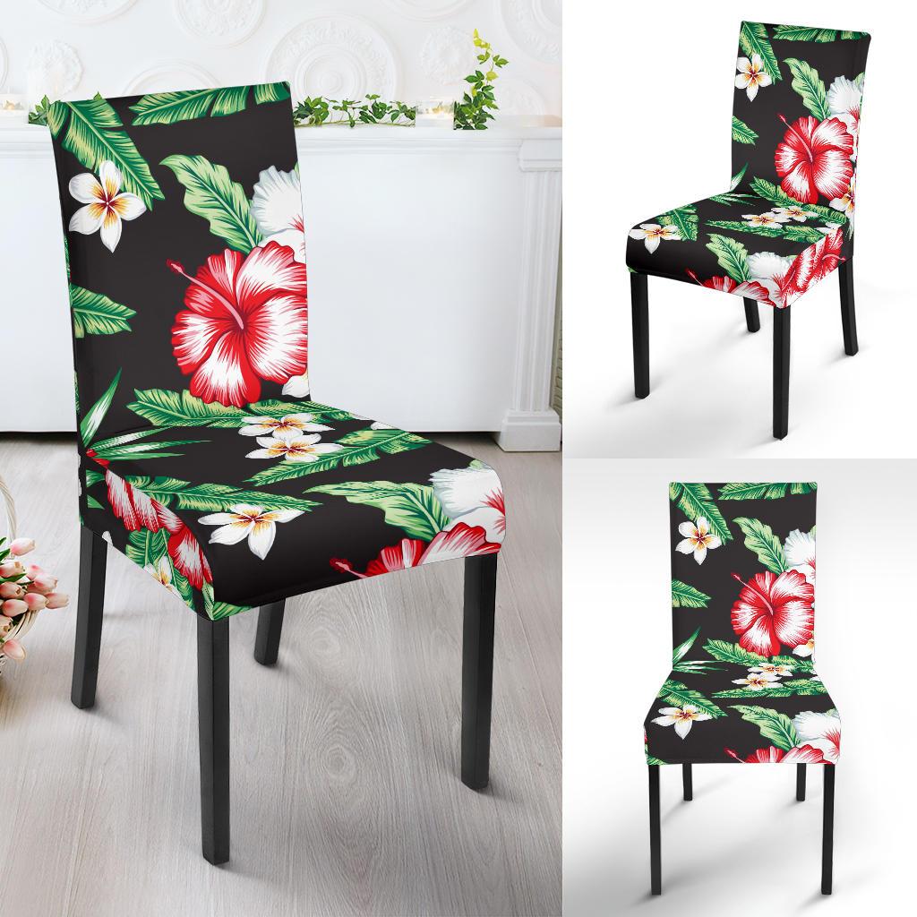 Hawaiian flower tropical leaves Dining Chair Slipcover-JORJUNE.COM