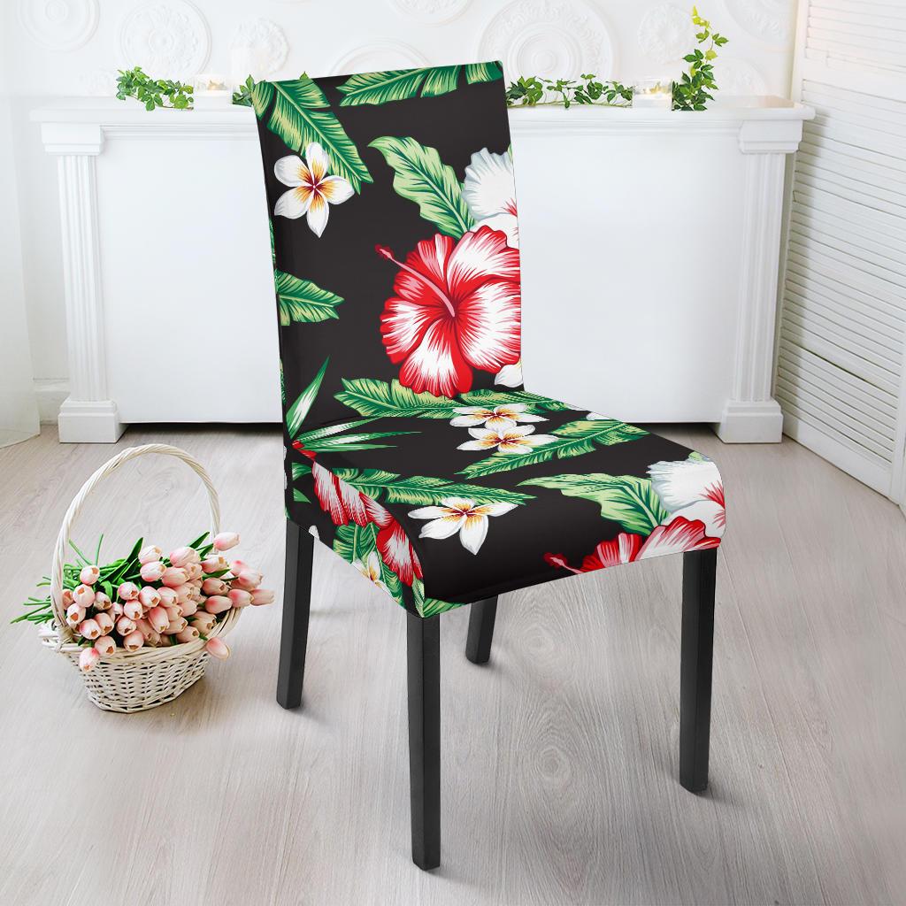 Hawaiian flower tropical leaves Dining Chair Slipcover-JORJUNE.COM