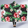 Hawaiian flower tropical leaves Hooded Blanket-JORJUNE.COM