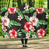 Hawaiian flower tropical leaves Hooded Blanket-JORJUNE.COM