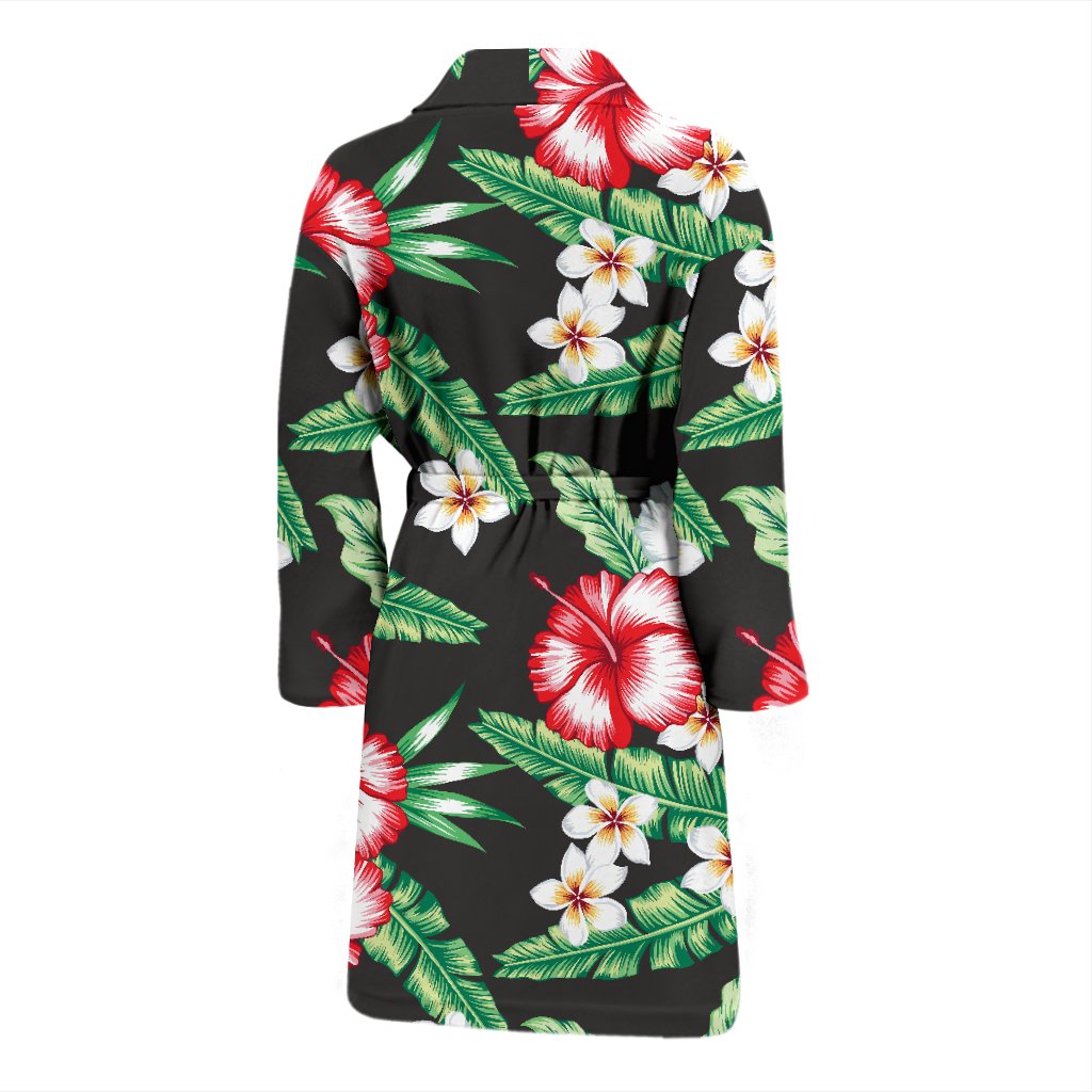 Hawaiian Flower Tropical Leaves Men Bath Robe