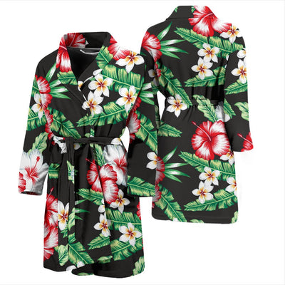Hawaiian Flower Tropical Leaves Men Bath Robe