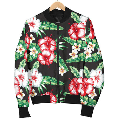 Hawaiian Flower Tropical Leaves Men Casual Bomber Jacket