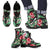 Hawaiian Flower Tropical Leaves Men Leather Boots